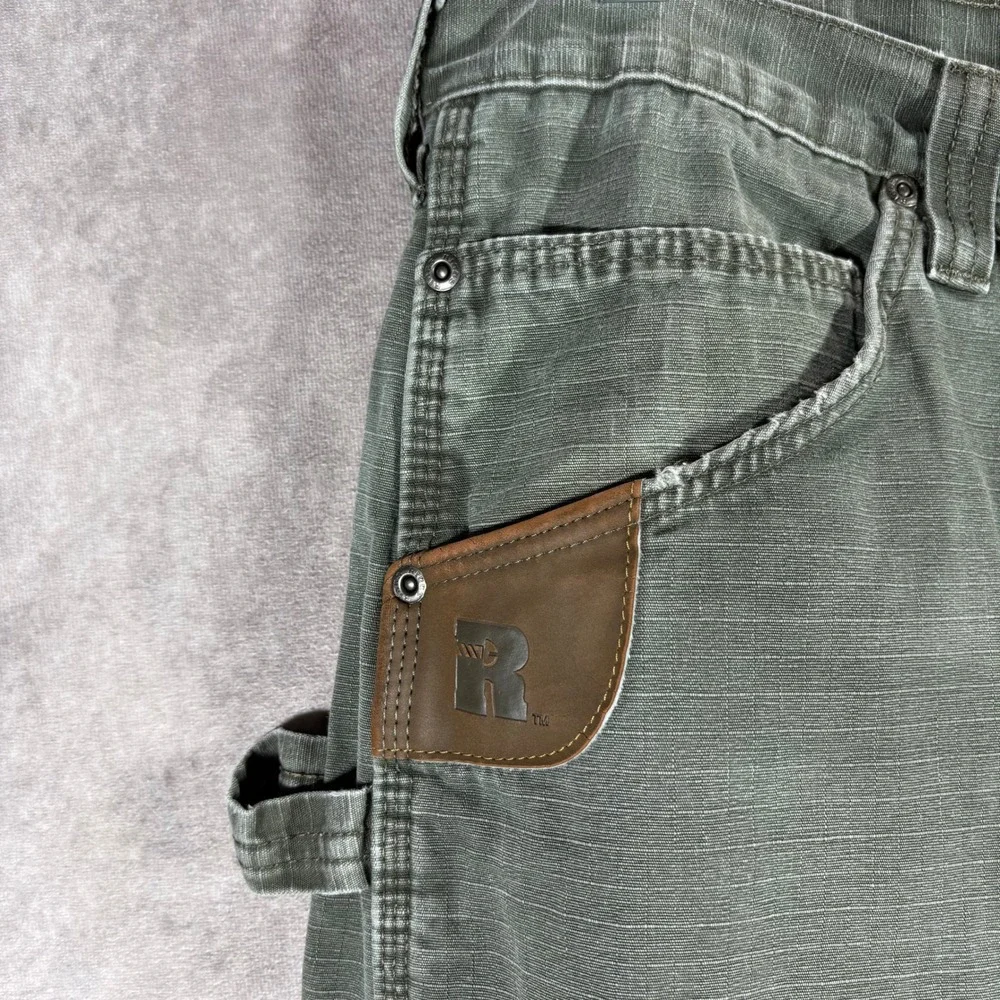 Wrangler RIGGS Ripstop Pants Mens 38x30 Green Workwear Carpenter Utility Jeans